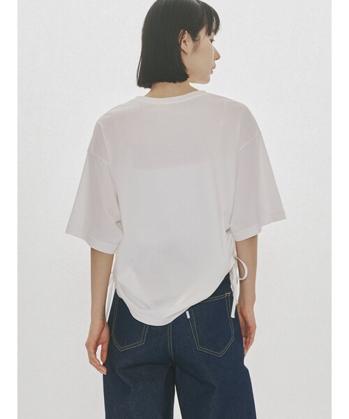 MIDIUMISOLID（ミディウミソリッド）の「MIDIUMISOLID for Ladies ドローストリングTシャツ（Tシャツ/カットソー・レディース・ブラック/グレー/オフホワイト・FREE）」の12枚目の写真