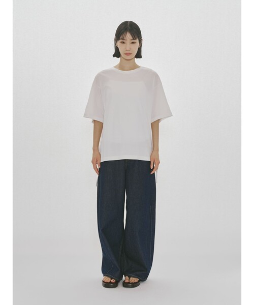 MIDIUMISOLID（ミディウミソリッド）の「MIDIUMISOLID for Ladies ドローストリングTシャツ（Tシャツ/カットソー・レディース・ブラック/グレー/オフホワイト・FREE）」の5枚目の写真