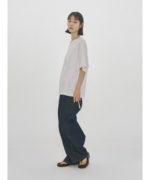 MIDIUMISOLID（ミディウミソリッド）の「MIDIUMISOLID for Ladies ドローストリングTシャツ（Tシャツ/カットソー・レディース・ブラック/グレー/オフホワイト・FREE）」の4枚目の写真