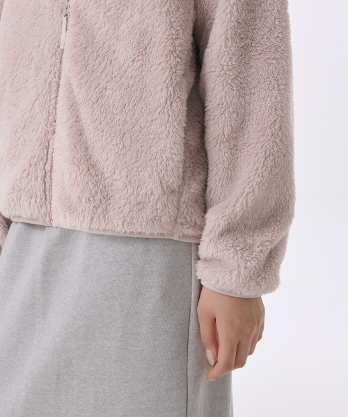 MUSINSA STANDARD WOMAN（ムシンサスタンダードウーマン）の「ウィメンズシャギーフリースジップアップジャケット[ライトピンク]（その他アウター・レディース・その他・SMALL/LARGE/MEDIUM）」の7枚目の写真