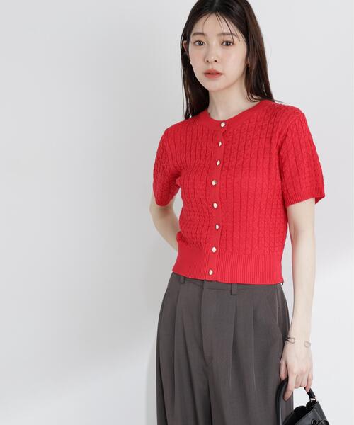 PROPORTION BODY DRESSING(プロポーションボディドレッシング)の「<a>シルク混サマーケーブル / 1216176402(ニット/セーター・レディース・オフホワイト/レッド/ピンク/ネイビー/イエロー・FREE)」の5枚目の写真