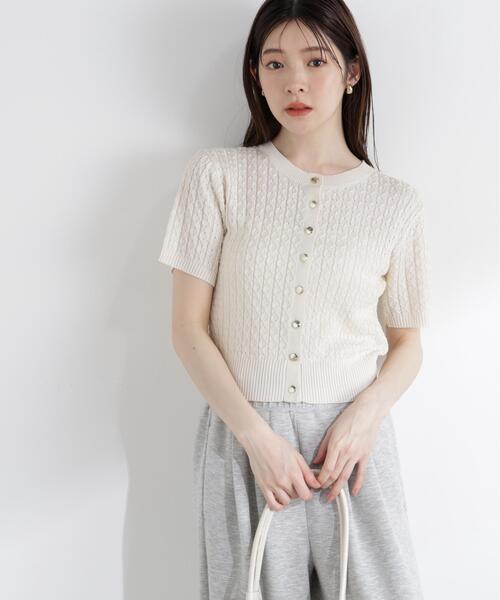 PROPORTION BODY DRESSING(プロポーションボディドレッシング)の「<a>シルク混サマーケーブル / 1216176402(ニット/セーター・レディース・オフホワイト/レッド/ピンク/ネイビー/イエロー・FREE)」の8枚目の写真