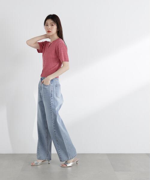 PROPORTION BODY DRESSING(プロポーションボディドレッシング)の「<a>シルク混サマーケーブル / 1216176402(ニット/セーター・レディース・オフホワイト/レッド/ピンク/ネイビー/イエロー・FREE)」の21枚目の写真