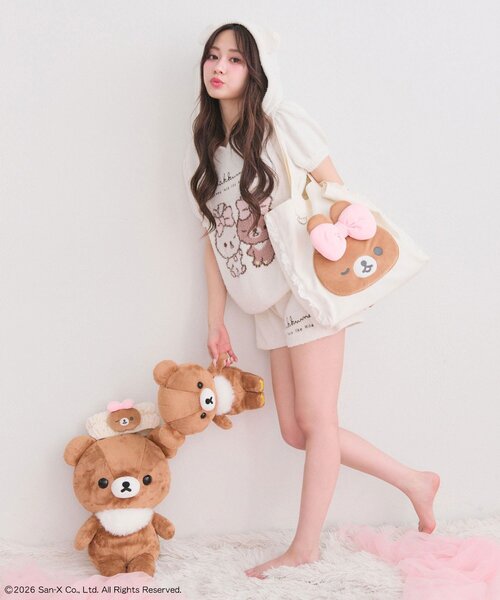 OLIVE des OLIVE(オリーブデオリーブ)の「makeup Rilakkuma トートバッグ(トートバッグ・レディース・ピンク/アイボリー・FREE)」の8枚目の写真