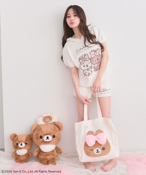 OLIVE des OLIVE(オリーブデオリーブ)の「makeup Rilakkuma トートバッグ(トートバッグ・レディース・ピンク/アイボリー・FREE)」の9枚目の写真