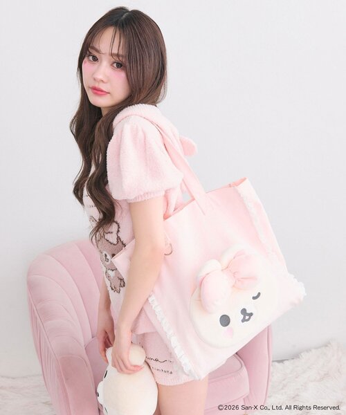 OLIVE des OLIVE(オリーブデオリーブ)の「makeup Rilakkuma トートバッグ(トートバッグ・レディース・ピンク/アイボリー・FREE)」の15枚目の写真