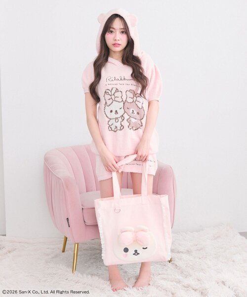 OLIVE des OLIVE(オリーブデオリーブ)の「makeup Rilakkuma トートバッグ(トートバッグ・レディース・ピンク/アイボリー・FREE)」の18枚目の写真