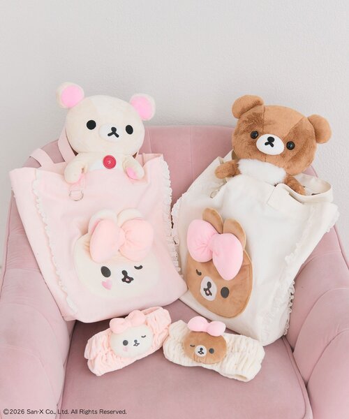 OLIVE des OLIVE(オリーブデオリーブ)の「makeup Rilakkuma トートバッグ(トートバッグ・レディース・ピンク/アイボリー・FREE)」の20枚目の写真