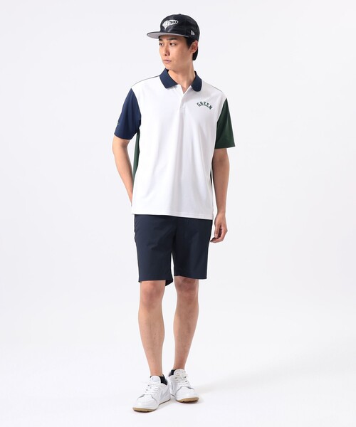 BEAMS GOLF（ビームスゴルフ）の「ORANGE LABEL / クレイジーパターン GREEN ロゴ ポロシャツ（吸水速乾・UVカット）（ポロシャツ・メンズ・ネイビー/ホワイト/グリーン・M/S/XL/L）」の9枚目の写真