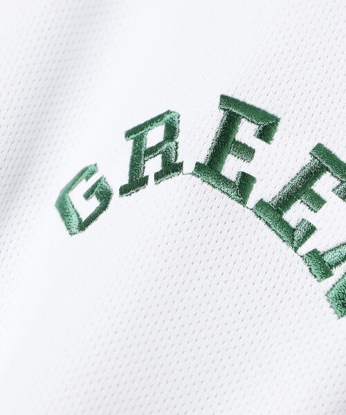 BEAMS GOLF（ビームスゴルフ）の「ORANGE LABEL / クレイジーパターン GREEN ロゴ ポロシャツ（吸水速乾・UVカット）（ポロシャツ・メンズ・ネイビー/ホワイト/グリーン・M/S/XL/L）」の14枚目の写真
