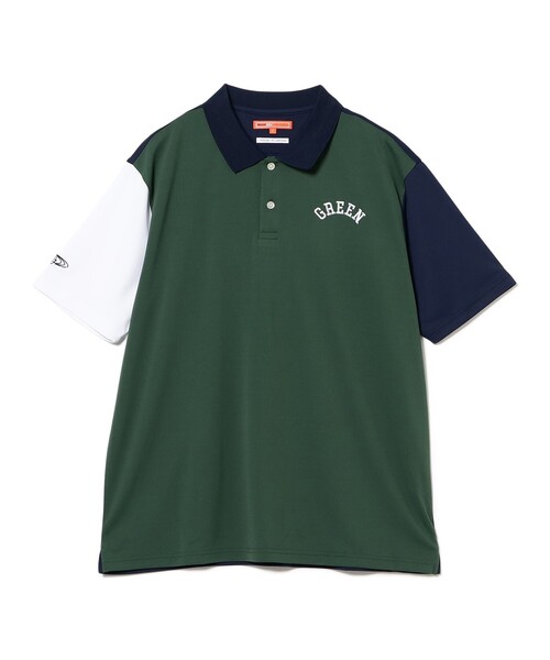 BEAMS GOLF（ビームスゴルフ）の「ORANGE LABEL / クレイジーパターン GREEN ロゴ ポロシャツ（吸水速乾・UVカット）（ポロシャツ・メンズ・ネイビー/ホワイト/グリーン・M/S/XL/L）」の15枚目の写真