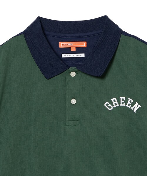ORANGE LABEL / クレイジーパターン GREEN ロゴ ポロシャツ（吸水速乾