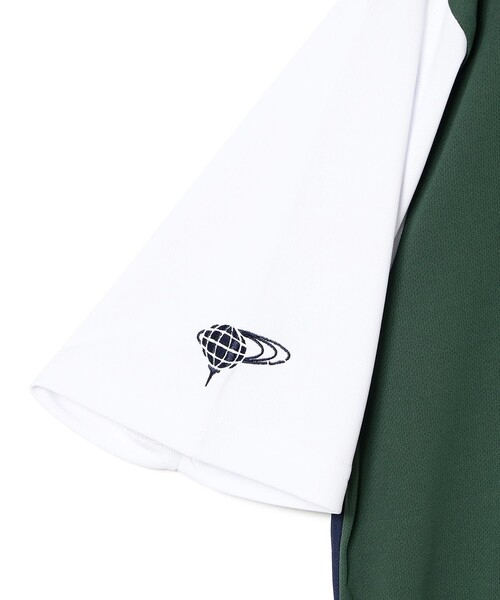 BEAMS GOLF（ビームスゴルフ）の「ORANGE LABEL / クレイジーパターン GREEN ロゴ ポロシャツ（吸水速乾・UVカット）（ポロシャツ・メンズ・ネイビー/ホワイト/グリーン・M/S/XL/L）」の19枚目の写真