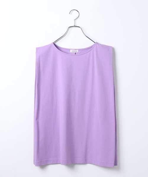 LEPSIM(レプシィム)の「ボックスタックノースリーブ 242849(Tシャツ/カットソー・レディース・ダークベージュ/レッド系その他/ブラック/オフホワイト/ライトパープル・FREE)」の4枚目の写真