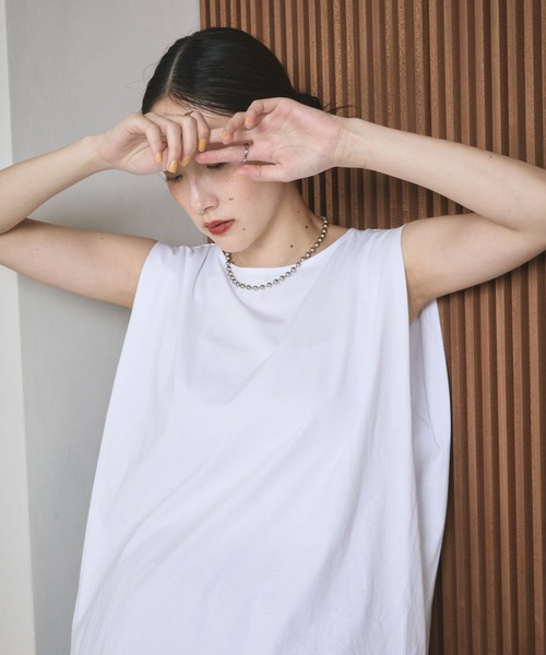 LEPSIM(レプシィム)の「ボックスタックノースリーブ 242849(Tシャツ/カットソー・レディース・ダークベージュ/レッド系その他/ブラック/オフホワイト/ライトパープル・FREE)」の12枚目の写真