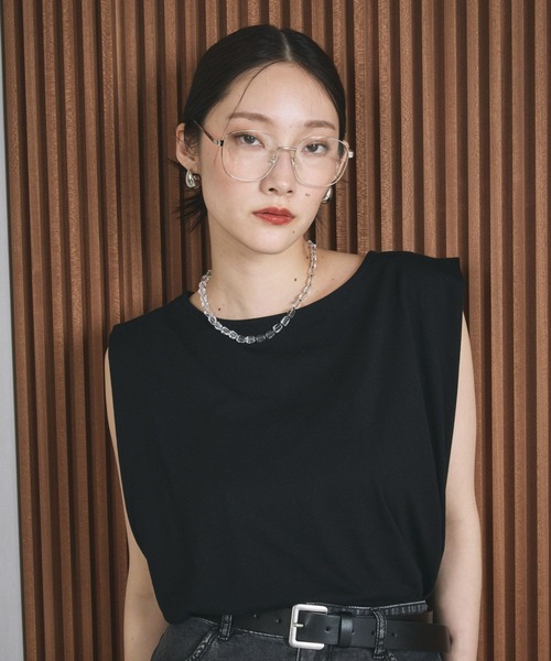 LEPSIM(レプシィム)の「ボックスタックノースリーブ 242849(Tシャツ/カットソー・レディース・ダークベージュ/レッド系その他/ブラック/オフホワイト/ライトパープル・FREE)」の7枚目の写真