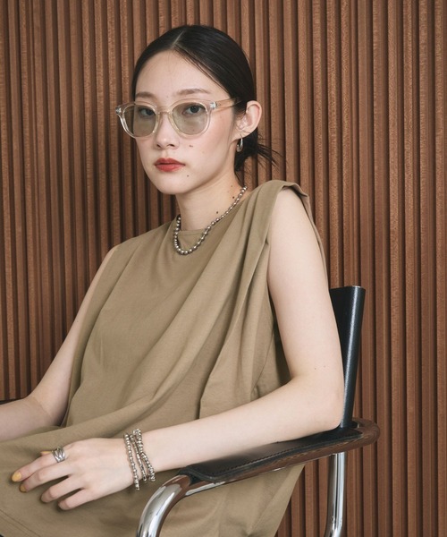 LEPSIM(レプシィム)の「ボックスタックノースリーブ 242849(Tシャツ/カットソー・レディース・ダークベージュ/レッド系その他/ブラック/オフホワイト/ライトパープル・FREE)」の19枚目の写真