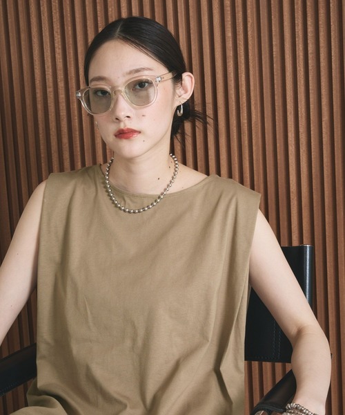 LEPSIM(レプシィム)の「ボックスタックノースリーブ 242849(Tシャツ/カットソー・レディース・ダークベージュ/レッド系その他/ブラック/オフホワイト/ライトパープル・FREE)」の18枚目の写真