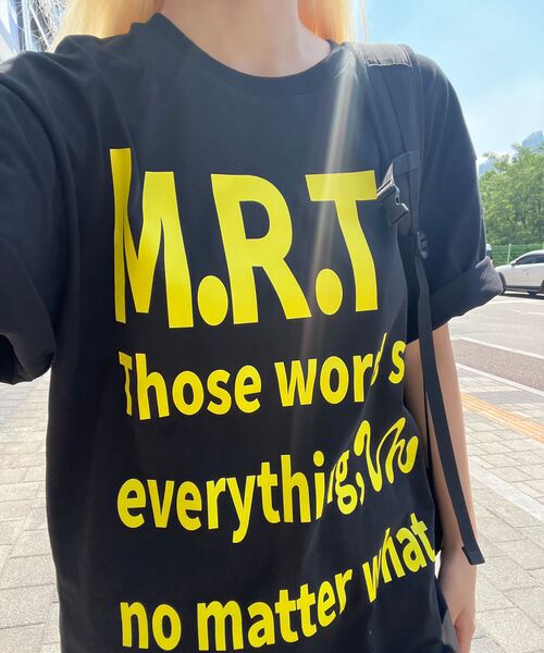 VENHIT（ベンヒット）の「MRTレタリングクールコットン半袖Tシャツ（Tシャツ/カットソー・レディース・ブラック/ホワイト/バーガンディー・SMALL/MEDIUM/LARGE/X-LARGE）」の7枚目の写真
