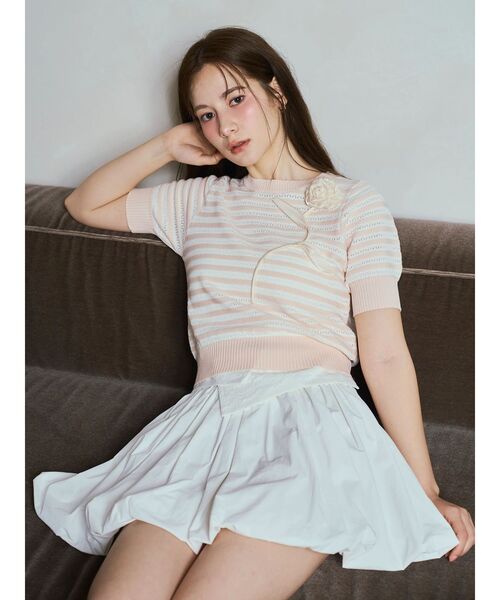 CALNAMUR(カルナムール)の「ウエストレーススカート(スカート・レディース・ブラック/ホワイト・FREE)」の18枚目の写真