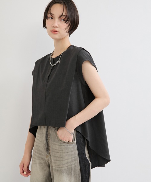 le cercle ADAM ET ROPE'(ルセルクルアダムエロペ)の「タンブラーブッチャー2WAYヘムタックブラウス/セットアップ対応(シャツ/ブラウス・レディース・キャメル/ダークブラウン/チャコールグレー・FREE)」の1枚目の写真