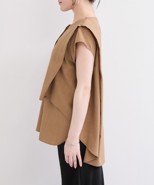 le cercle ADAM ET ROPE'(ルセルクルアダムエロペ)の「タンブラーブッチャー2WAYヘムタックブラウス/セットアップ対応(シャツ/ブラウス・レディース・キャメル/ダークブラウン/チャコールグレー・FREE)」の10枚目の写真
