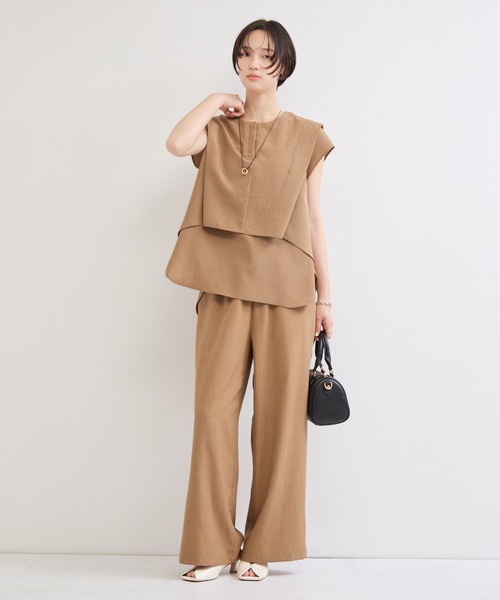 le cercle ADAM ET ROPE'(ルセルクルアダムエロペ)の「タンブラーブッチャー2WAYヘムタックブラウス/セットアップ対応(シャツ/ブラウス・レディース・キャメル/ダークブラウン/チャコールグレー・FREE)」の19枚目の写真