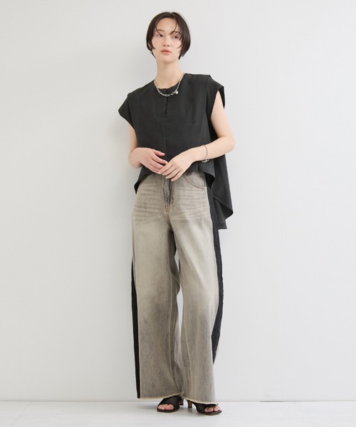 le cercle ADAM ET ROPE'(ルセルクルアダムエロペ)の「タンブラーブッチャー2WAYヘムタックブラウス/セットアップ対応(シャツ/ブラウス・レディース・キャメル/ダークブラウン/チャコールグレー・FREE)」の17枚目の写真