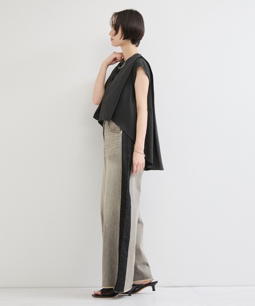 le cercle ADAM ET ROPE'(ルセルクルアダムエロペ)の「タンブラーブッチャー2WAYヘムタックブラウス/セットアップ対応(シャツ/ブラウス・レディース・キャメル/ダークブラウン/チャコールグレー・FREE)」の18枚目の写真