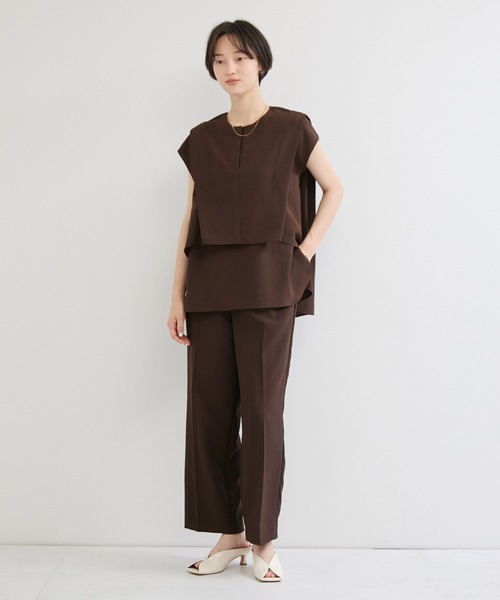 le cercle ADAM ET ROPE'(ルセルクルアダムエロペ)の「タンブラーブッチャー2WAYヘムタックブラウス/セットアップ対応(シャツ/ブラウス・レディース・キャメル/ダークブラウン/チャコールグレー・FREE)」の21枚目の写真