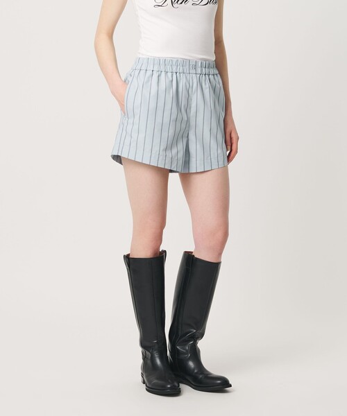 ER(イーアール)の「<ER>コットンブレンド ストライプショーツ(その他パンツ・レディース・ライトブルー・FREE)」の2枚目の写真