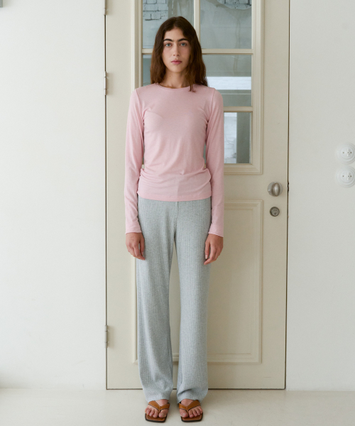 38COMEONCOMMON(38カモンコモン)の「Rib Knit Pants (Melange Gray)(その他パンツ・レディース・その他・FREE)」の3枚目の写真