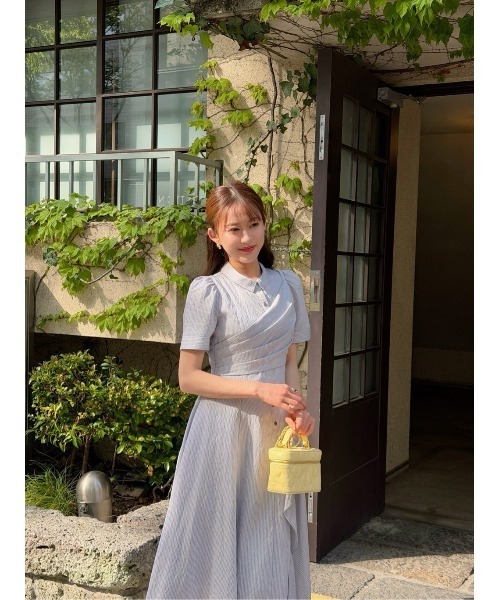 Her lip to(ハーリップトゥー)の「Striped Asymmetrical Shirt Dress(ワンピース・レディース・ブルー系/オフホワイト・S/M)」の18枚目の写真