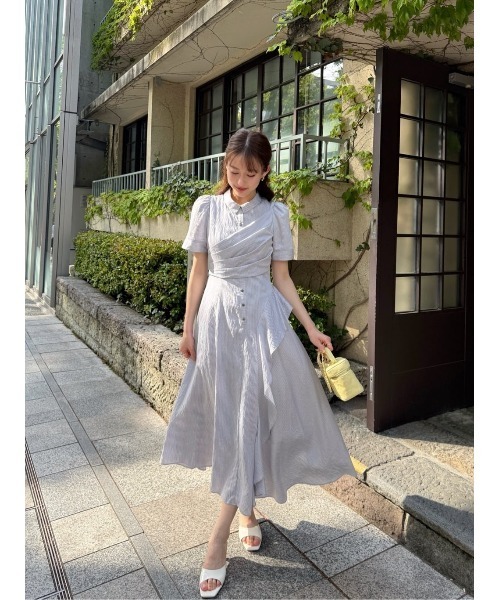Her lip to(ハーリップトゥー)の「Striped Asymmetrical Shirt Dress(ワンピース・レディース・ブルー系/オフホワイト・S/M)」の16枚目の写真