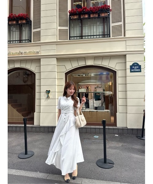 Her lip to(ハーリップトゥー)の「Striped Asymmetrical Shirt Dress(ワンピース・レディース・ブルー系/オフホワイト・S/M)」の12枚目の写真