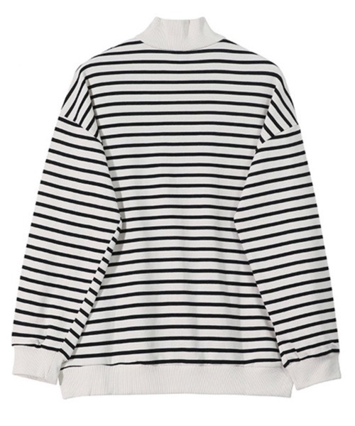 NOWLE(ノウル)の「【NOWLE】ボーダー ハーフジップ プルオーバー リブ Tシャツ / カットソー(Tシャツ/カットソー・メンズ・ホワイト・MEDIUM/LARGE/X-LARGE)」の10枚目の写真