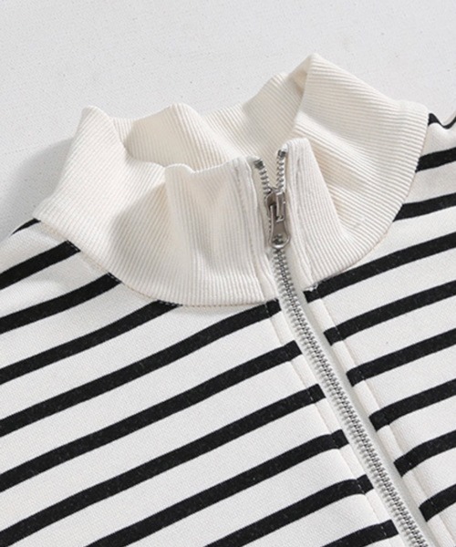 NOWLE(ノウル)の「【NOWLE】ボーダー ハーフジップ プルオーバー リブ Tシャツ / カットソー(Tシャツ/カットソー・メンズ・ホワイト・MEDIUM/LARGE/X-LARGE)」の11枚目の写真