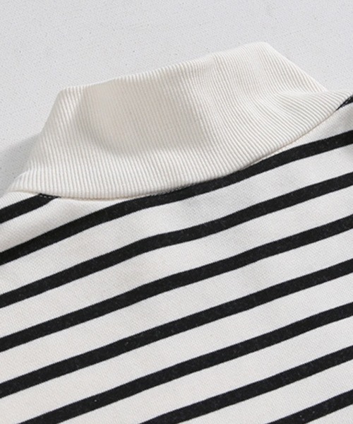 NOWLE(ノウル)の「【NOWLE】ボーダー ハーフジップ プルオーバー リブ Tシャツ / カットソー(Tシャツ/カットソー・メンズ・ホワイト・MEDIUM/LARGE/X-LARGE)」の14枚目の写真