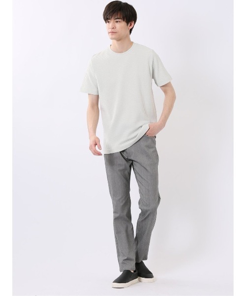 TAKA-Q（タカキュー）の「【綿混】タカキュー 千鳥 ジャガード クルーネック 半袖 Tシャツ（Tシャツ/カットソー・メンズ・ライトグレー/ホワイト/ネイビー/ブラウン・X-LARGE/LARGE/MEDIUM）」の9枚目の写真