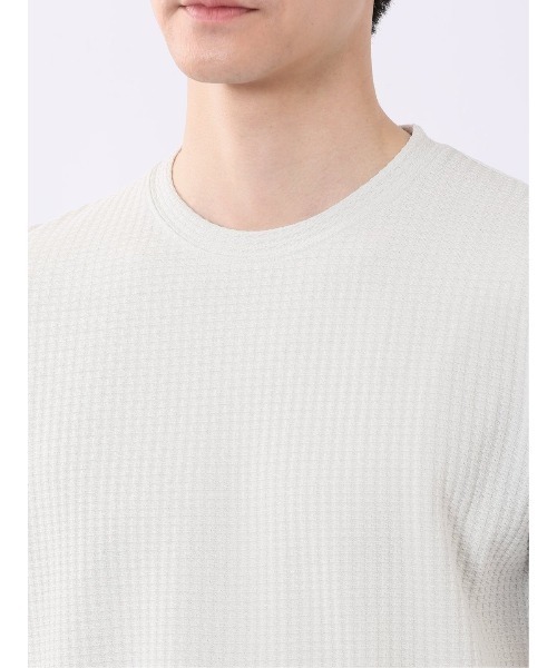 TAKA-Q（タカキュー）の「【綿混】タカキュー 千鳥 ジャガード クルーネック 半袖 Tシャツ（Tシャツ/カットソー・メンズ・ライトグレー/ホワイト/ネイビー/ブラウン・X-LARGE/LARGE/MEDIUM）」の13枚目の写真