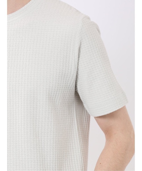 TAKA-Q（タカキュー）の「【綿混】タカキュー 千鳥 ジャガード クルーネック 半袖 Tシャツ（Tシャツ/カットソー・メンズ・ライトグレー/ホワイト/ネイビー/ブラウン・X-LARGE/LARGE/MEDIUM）」の14枚目の写真