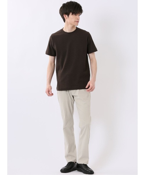 TAKA-Q（タカキュー）の「【綿混】タカキュー 千鳥 ジャガード クルーネック 半袖 Tシャツ（Tシャツ/カットソー・メンズ・ライトグレー/ホワイト/ネイビー/ブラウン・X-LARGE/LARGE/MEDIUM）」の19枚目の写真