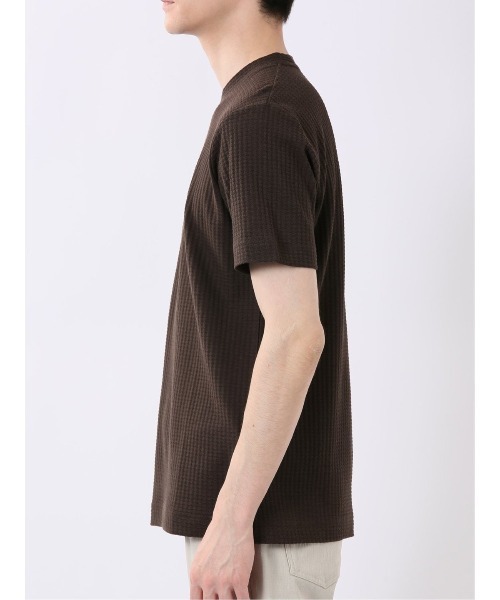 TAKA-Q（タカキュー）の「【綿混】タカキュー 千鳥 ジャガード クルーネック 半袖 Tシャツ（Tシャツ/カットソー・メンズ・ライトグレー/ホワイト/ネイビー/ブラウン・X-LARGE/LARGE/MEDIUM）」の21枚目の写真