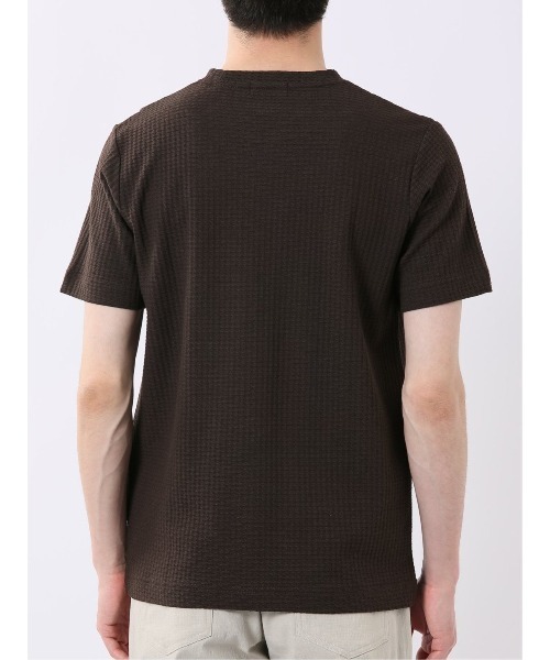 TAKA-Q（タカキュー）の「【綿混】タカキュー 千鳥 ジャガード クルーネック 半袖 Tシャツ（Tシャツ/カットソー・メンズ・ライトグレー/ホワイト/ネイビー/ブラウン・X-LARGE/LARGE/MEDIUM）」の22枚目の写真