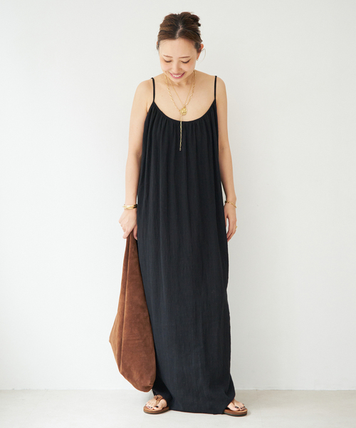 Deuxieme Classe（ドゥーズィエムクラス）の「【MAISON SAINT JULIEN/メゾン・サン・ジュリアン】PALM BEACH dress（ワンピース・レディース・カーキ/ブラック・FREE）」の3枚目の写真