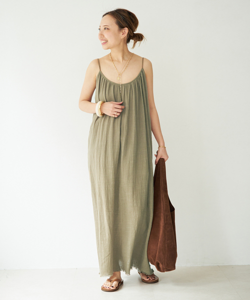 Deuxieme Classe（ドゥーズィエムクラス）の「【MAISON SAINT JULIEN/メゾン・サン・ジュリアン】PALM BEACH dress（ワンピース・レディース・カーキ/ブラック・FREE）」の9枚目の写真