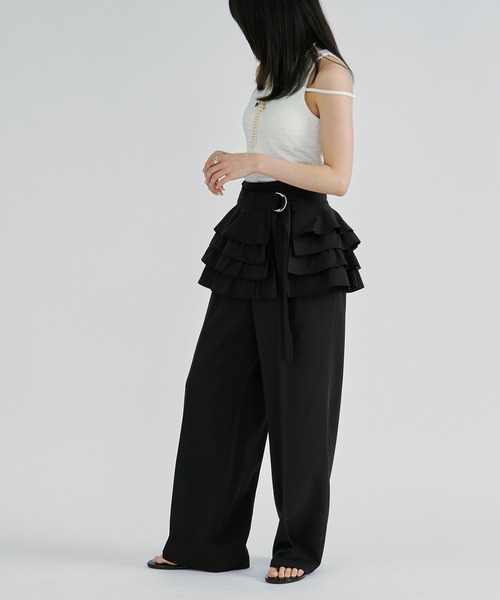 Ezick(エジック)の「2p ruffle corset straight pants/フリルコルセットツキパンツ【2点セット】(スラックス・レディース・グレー/ブラック・FREE)」の21枚目の写真