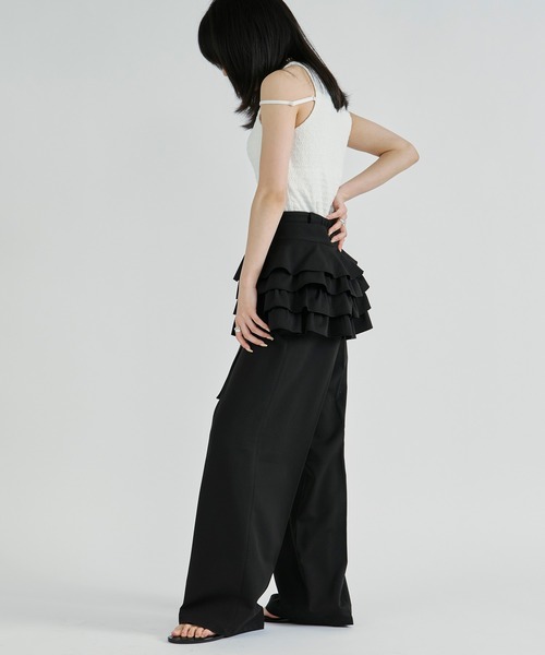 Ezick(エジック)の「2p ruffle corset straight pants/フリルコルセットツキパンツ【2点セット】(スラックス・レディース・グレー/ブラック・FREE)」の22枚目の写真