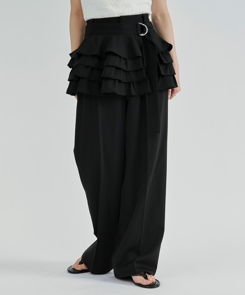 Ezick(エジック)の「2p ruffle corset straight pants/フリルコルセットツキパンツ【2点セット】(スラックス・レディース・グレー/ブラック・FREE)」の15枚目の写真