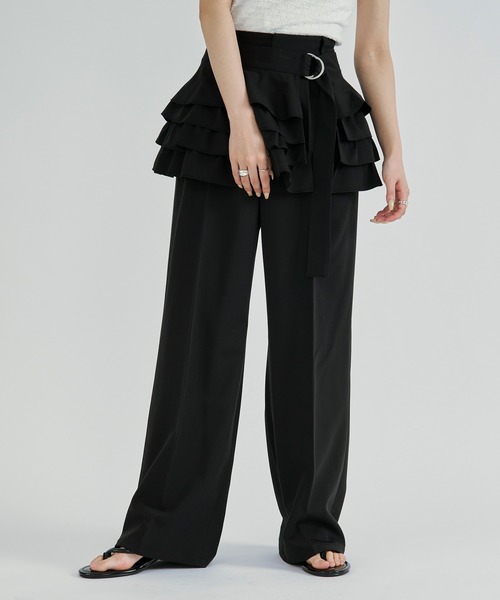 Ezick(エジック)の「2p ruffle corset straight pants/フリルコルセットツキパンツ【2点セット】(スラックス・レディース・グレー/ブラック・FREE)」の13枚目の写真